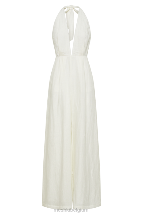 blanca linnen halter jumpsuit Meshki wit N4JN1231 kleding