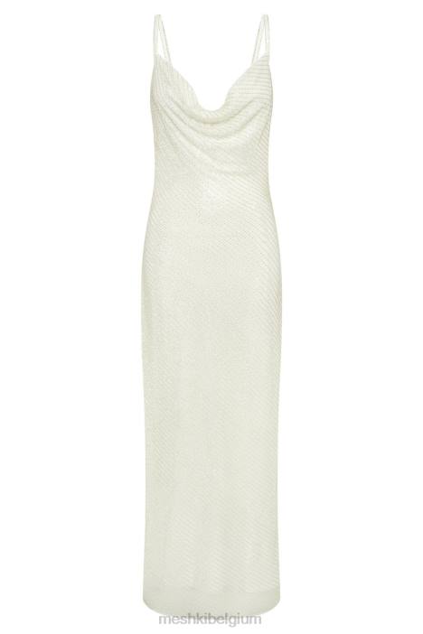 marise jurk met pailletten Meshki wit N4JN207 kleding