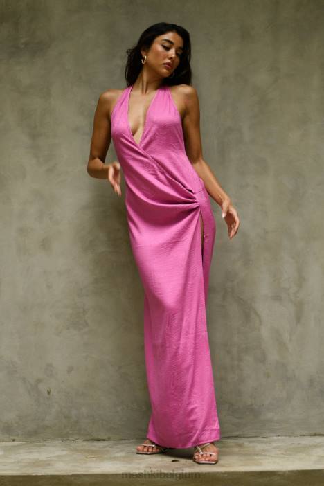 Aaliyah maxi-jurk met diepuitgesneden hals Meshki roze roze N4JN598 kleding