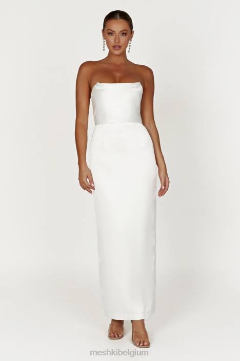 Alanis strapless maxi-jurk Meshki wit N4JN307 kleding