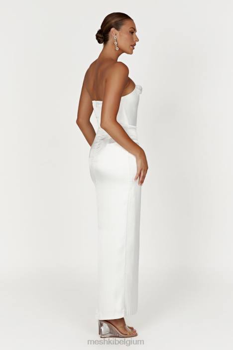 Alanis strapless maxi-jurk Meshki wit N4JN307 kleding
