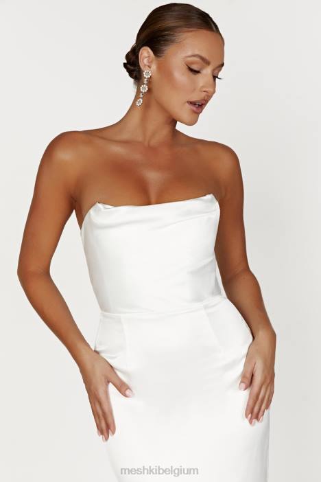 Alanis strapless maxi-jurk Meshki wit N4JN307 kleding