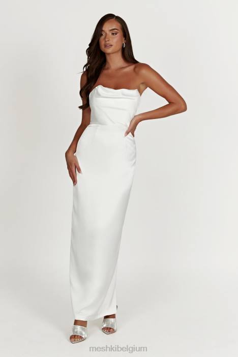 Alanis strapless maxi-jurk Meshki wit N4JN307 kleding