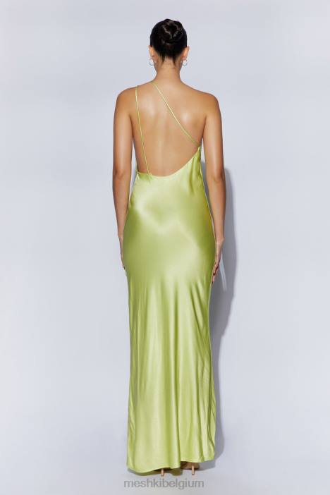 Alena maxi-jurk met één schouder Meshki pistache groen N4JN653 kleding