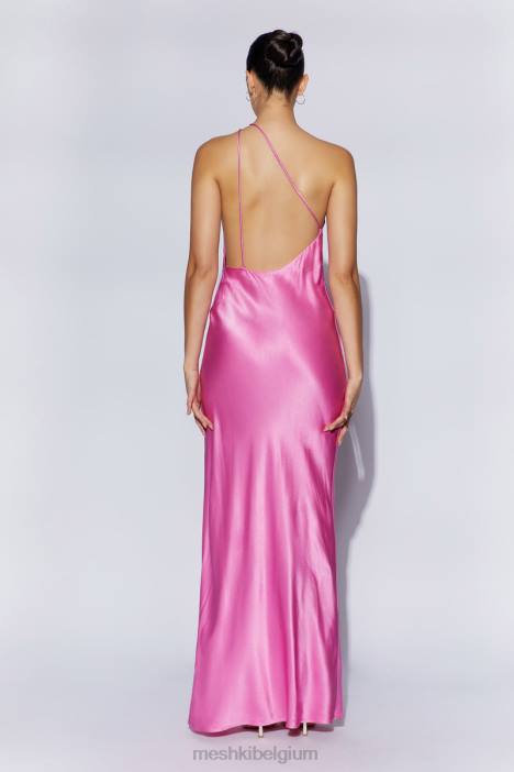 Alena maxi-jurk met één schouder Meshki roze N4JN462 kleding