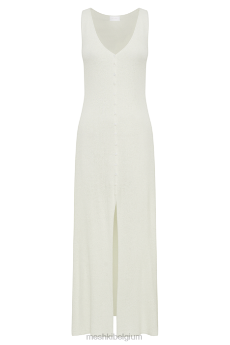 Antonia gebreide maxi-jurk met knopen Meshki wit N4JN7 kleding