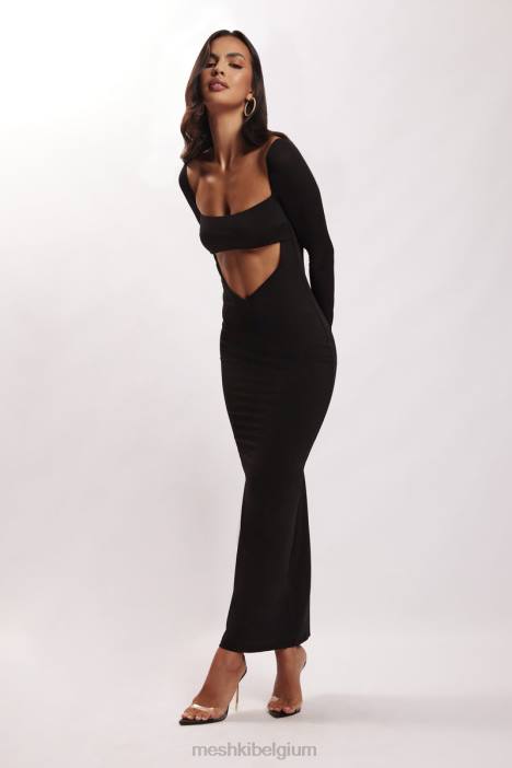 Ashleigh uitgesneden bandeau maxi-jurk Meshki zwart N4JN695 kleding