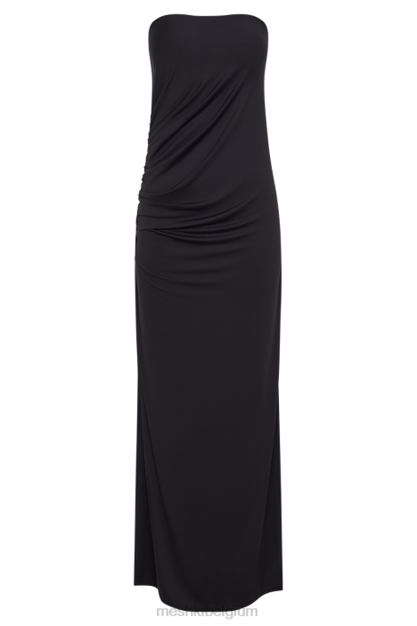 Astraea gerecyclede nylon gedrapeerde maxi-jurk Meshki zwart N4JN304 kleding