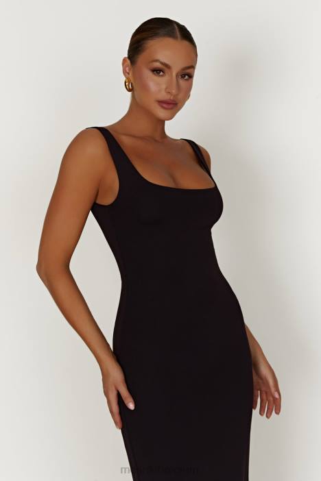 Aubree maxi-jurk met visstaart Meshki zwart N4JN453 kleding