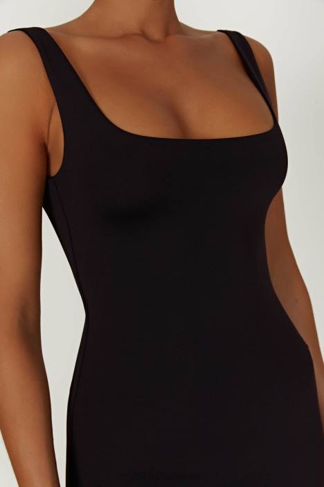 Aubree maxi-jurk met visstaart Meshki zwart N4JN453 kleding