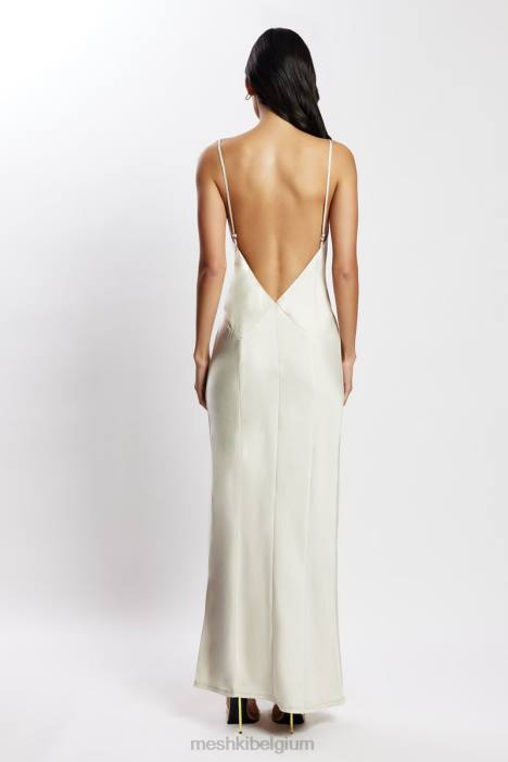 Baily satijnen maxi-jurk Meshki zilver N4JN702 kleding