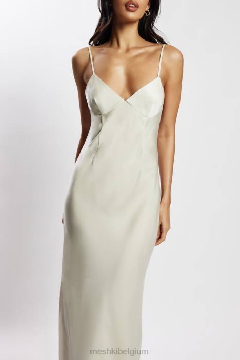 Baily satijnen maxi-jurk Meshki zilver N4JN702 kleding