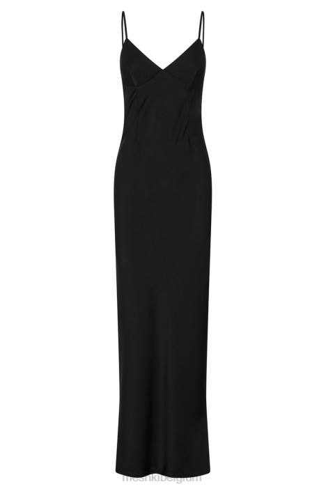 Baily satijnen maxi-jurk Meshki zwart N4JN555 kleding