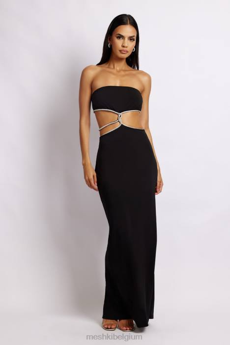 Billy strapless maxi-jurk Meshki zwart N4JN475 kleding