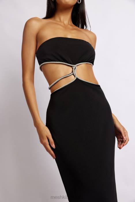 Billy strapless maxi-jurk Meshki zwart N4JN475 kleding
