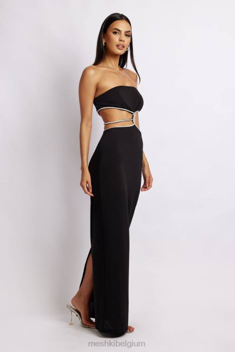Billy strapless maxi-jurk Meshki zwart N4JN475 kleding
