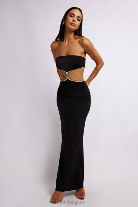 Billy strapless maxi-jurk Meshki zwart N4JN475 kleding