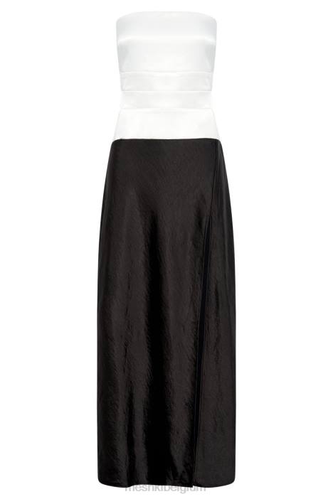 Brooklyn tweekleurige strapless maxi-jurk Meshki zwart N4JN458 kleding