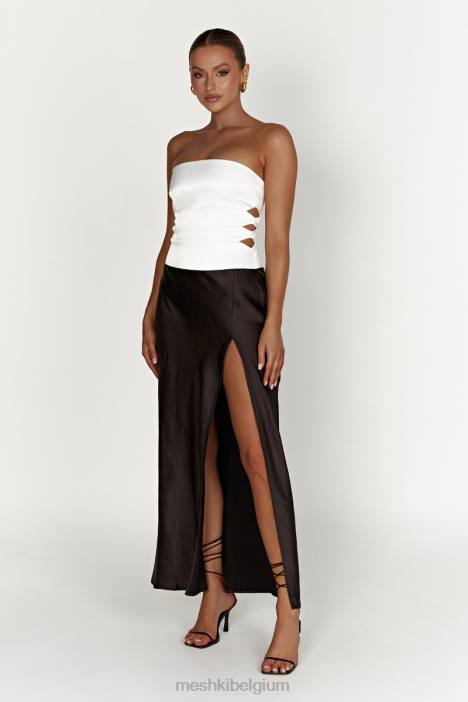 Brooklyn tweekleurige strapless maxi-jurk Meshki zwart N4JN458 kleding