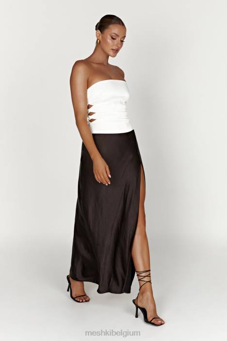 Brooklyn tweekleurige strapless maxi-jurk Meshki zwart N4JN458 kleding
