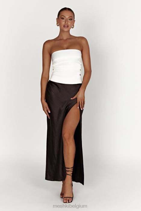 Brooklyn tweekleurige strapless maxi-jurk Meshki zwart N4JN458 kleding