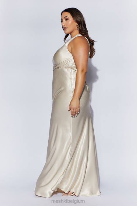 Calliope maxi-jurk met één schouder Meshki Champagne N4JN206 kleding