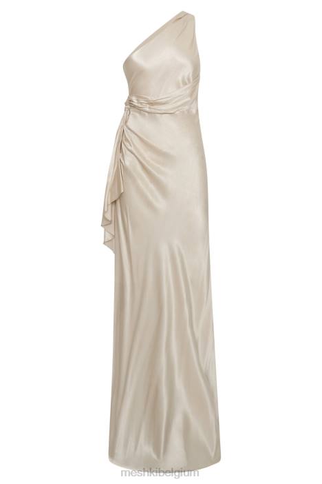 Calliope maxi-jurk met één schouder Meshki Champagne N4JN206 kleding
