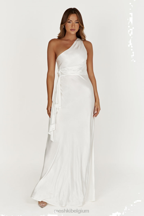 Calliope maxi-jurk met één schouder Meshki wit N4JN419 kleding