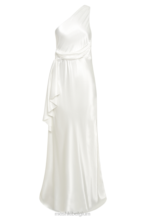 Calliope maxi-jurk met één schouder Meshki wit N4JN419 kleding