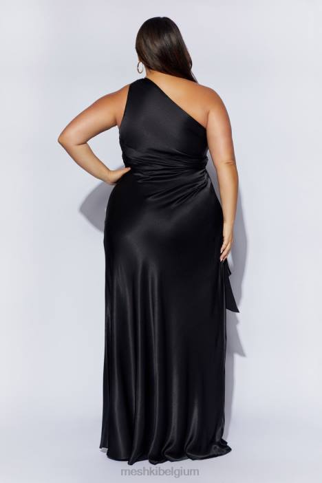 Calliope maxi-jurk met één schouder Meshki zwart N4JN353 kleding