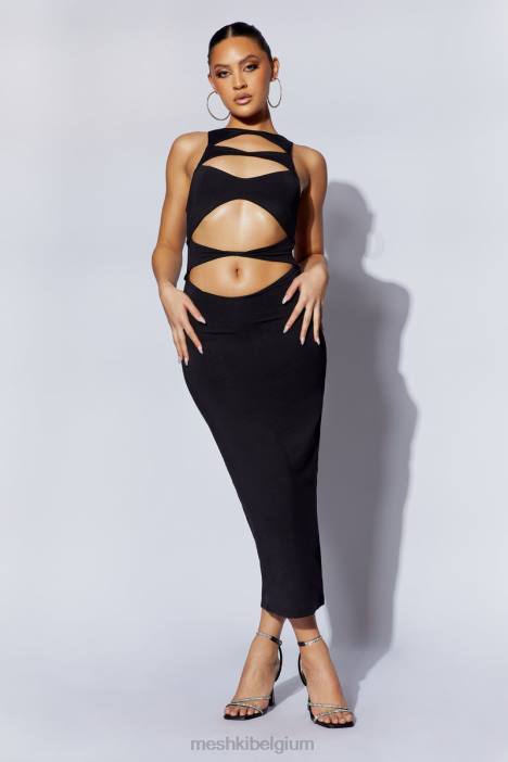 Chloe uitgesneden maxi-jurk Meshki zwart N4JN198 kleding