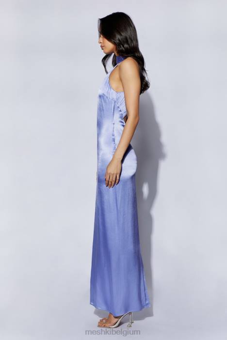 Claire maxi-jurk van satijn met gedrapeerde achterkant Meshki lavendel N4JN392 kleding