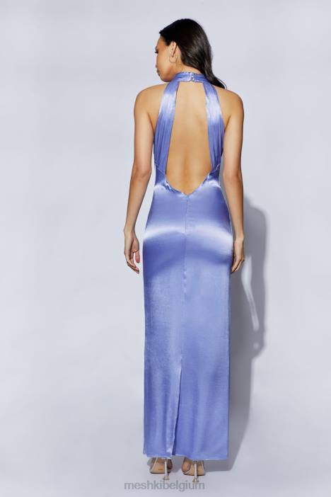 Claire maxi-jurk van satijn met gedrapeerde achterkant Meshki lavendel N4JN392 kleding