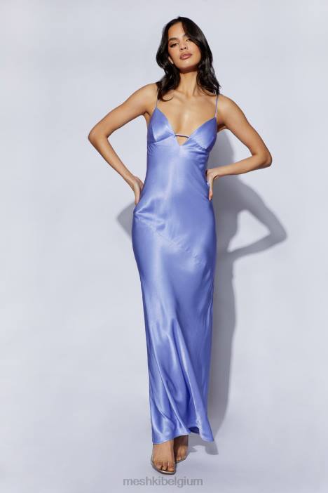 Cora maxi-slipdress met strik op de rug Meshki lavendel N4JN473 kleding