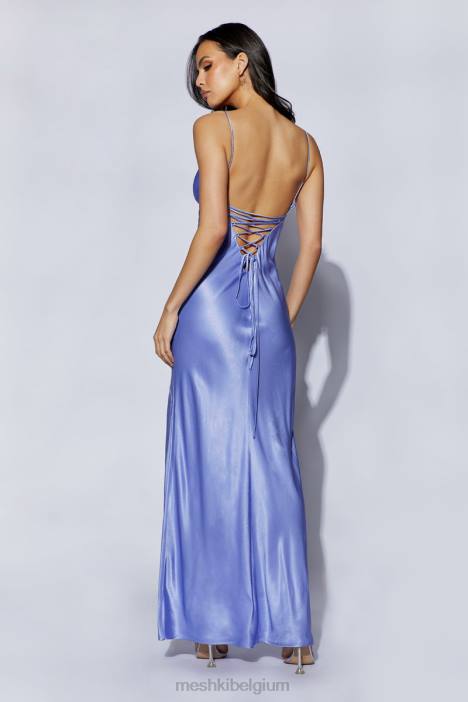 Cora maxi-slipdress met strik op de rug Meshki lavendel N4JN473 kleding