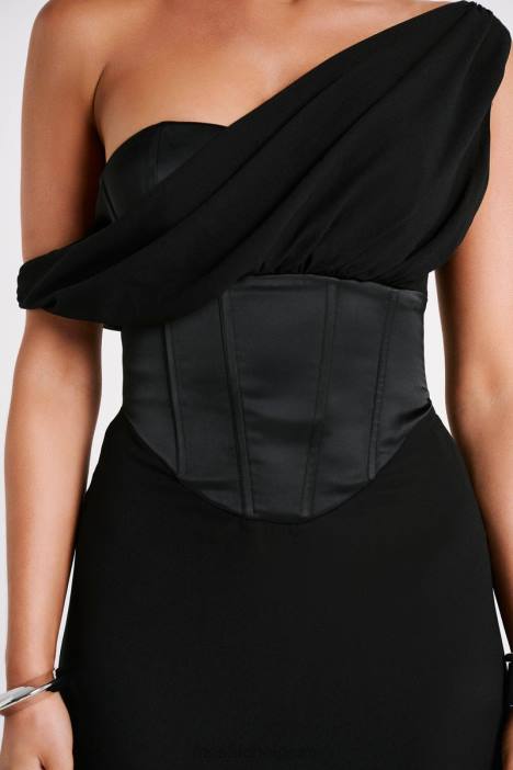 Courtney maxi-jurk van chiffon Meshki zwart N4JN80 kleding