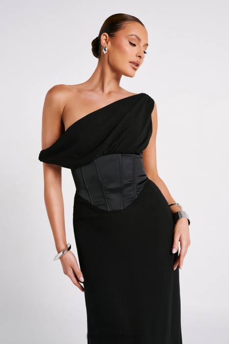 Courtney maxi-jurk van chiffon Meshki zwart N4JN80 kleding