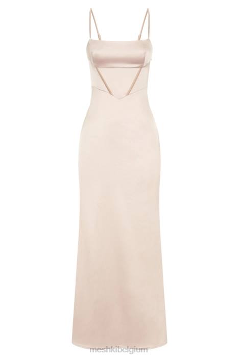 Desirie maxi-jurk met korset Meshki Champagne N4JN471 kleding