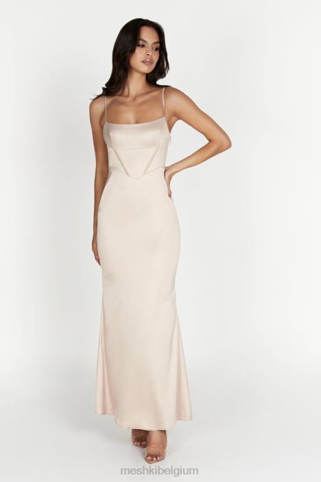 Desirie maxi-jurk met korset Meshki Champagne N4JN471 kleding