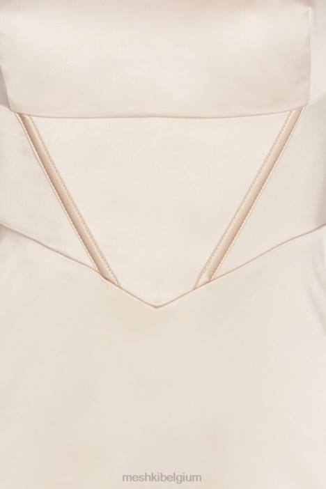 Desirie maxi-jurk met korset Meshki Champagne N4JN471 kleding