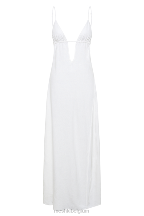 Effie linnen maxi-jurk Meshki wit N4JN379 kleding