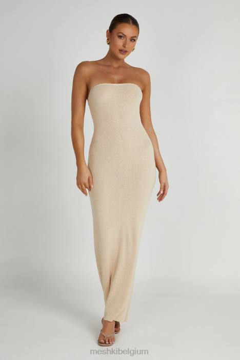 Emmy strapless gebreide maxi-jurk Meshki tarwe N4JN155 kleding