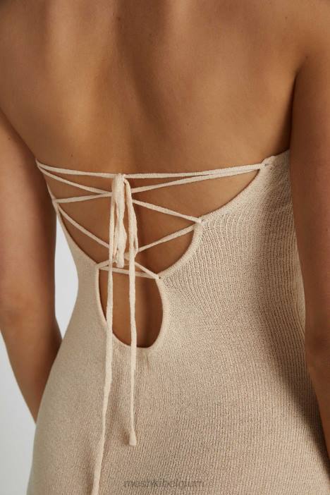 Emmy strapless gebreide maxi-jurk Meshki tarwe N4JN155 kleding