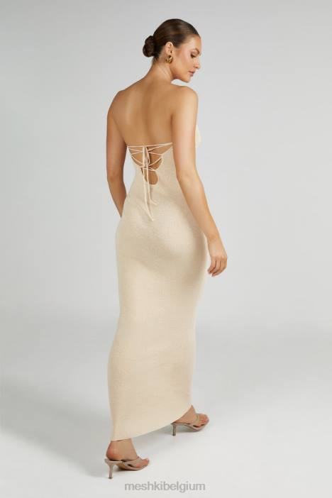 Emmy strapless gebreide maxi-jurk Meshki tarwe N4JN155 kleding