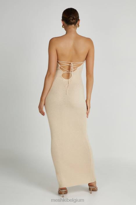 Emmy strapless gebreide maxi-jurk Meshki tarwe N4JN155 kleding