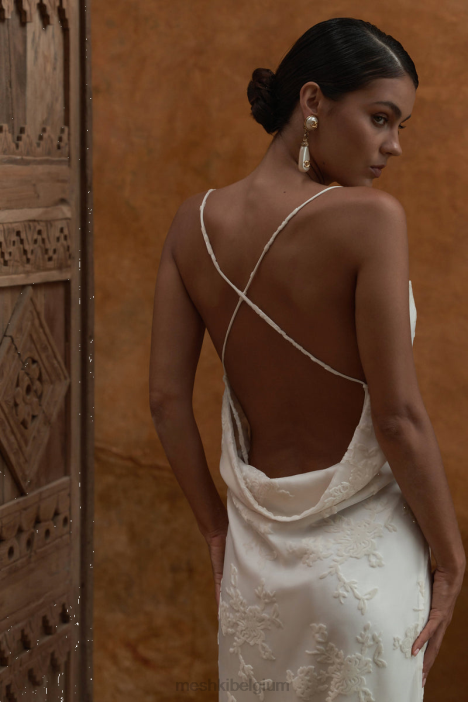 Erika burnout fluwelen maxi-jurk Meshki wit N4JN180 kleding