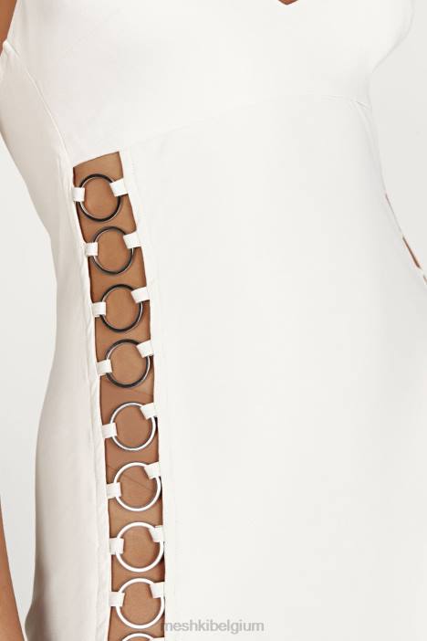 Farren ring maxi-jurk Meshki beige N4JN744 kleding