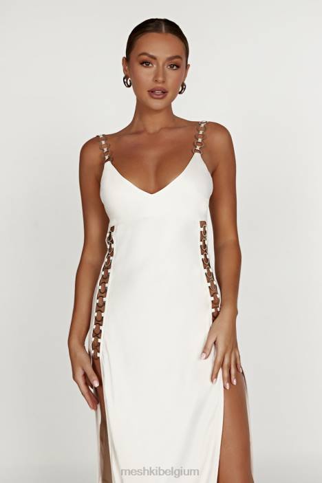 Farren ring maxi-jurk Meshki beige N4JN744 kleding