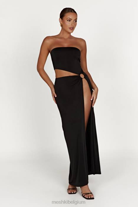 Giada strapless maxi-jurk met o-ring Meshki zwart N4JN741 kleding