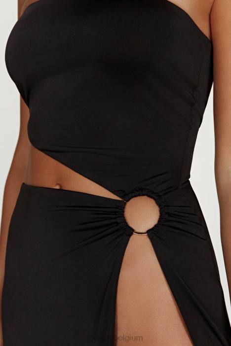 Giada strapless maxi-jurk met o-ring Meshki zwart N4JN741 kleding